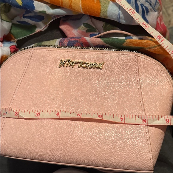 Betsey Johnson XO Anaya Crossbody with Scarf and Chain Strap Light Pink - Picture 5 of 8